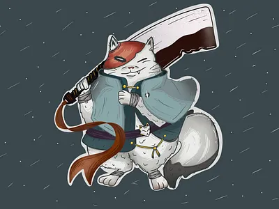 Cat Warrior art cartoon cartoon illustration characters design illustration procreate procreate art