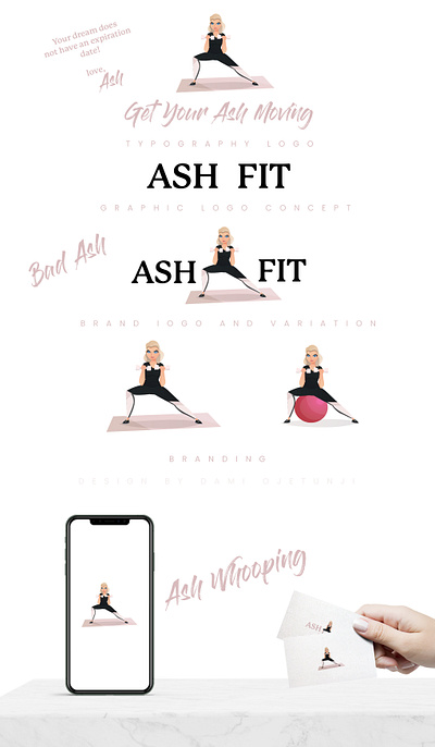 Ash Fit Branding Proposal adobe illustrator brand design brand identity branding design fitness logo freelancer vector illustration