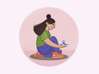 Birds Lover 2020 2d art birds character flatdesign hero illustration illustration landing page minimalist procreate web