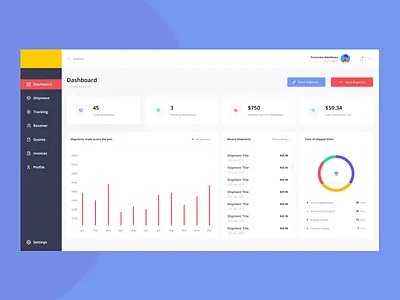 Shipment Dashboard dashboad dashboard app shipment tracking web app design