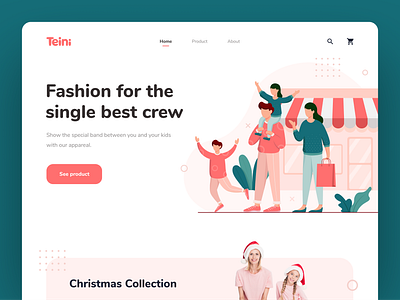 Teini - Fashion Brand Website fashion fashion website header header illustration homepage illustration landing page typography ui ux vector web design website website design