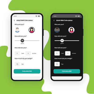 #DailyUI - BMI Calculator design graphic design mobile app mobile ui product page ui ui design user experience ux design visual design