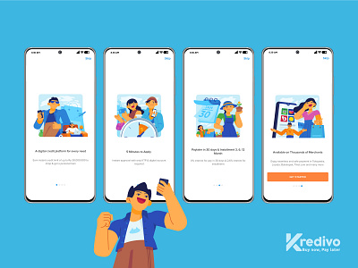 Kredivo Illustration 3 app credit creditcard design finance app flat graphic illustration kredivo onboarding onboarding screen onboarding ui ui ux vector