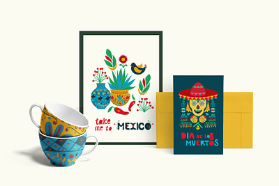 Mexican set brand design clipart creative market flat hand drawn illustration mexican art mexican holiday mexican style mexico travel vector