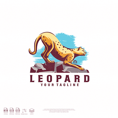 leopard logo brand branding design designs esports fire flame games illustration leopard logo mascot skull sports vector