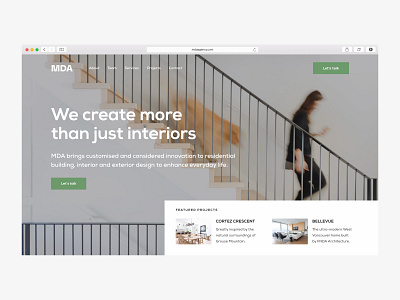 MDA - Interior Landing Page design dribbble figma flat interior ios landing page minimal ui uidesign ux web