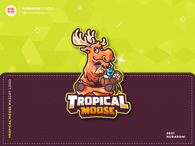 Tropical Moose Mascot Logo cartoon cartoon character character deer logo esport esportlogo game online gamers gaming illustration logo logo ideas logo maker mascot mascot design mascotlogo twitch twitch logo vector youtube