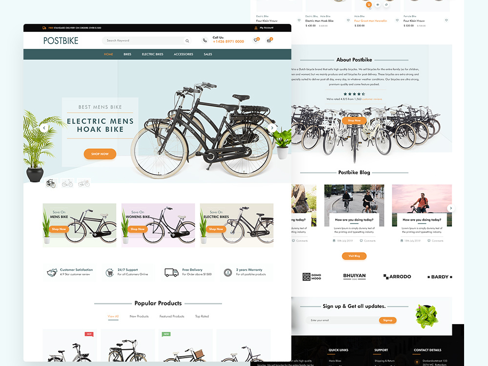 Example of Bike Ecommerce store