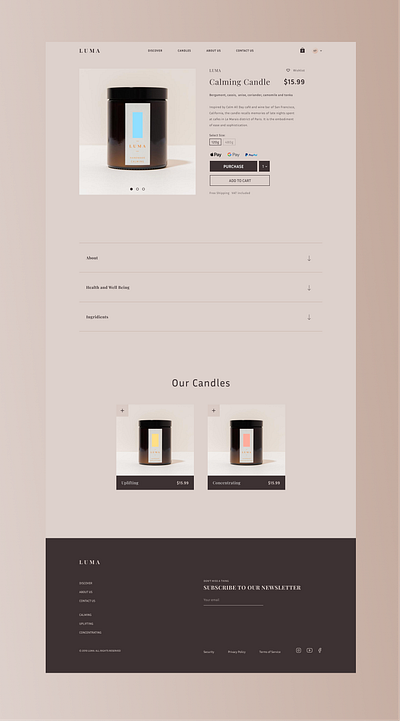 Premium Ecommerce Product Page candle ecommerce minimal premium product product page ui user experience user inteface ux uxui web design