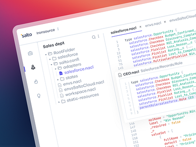 🔦Go To Reference // Code Editor // Salto b2b clean code code editor code snippet desktop app desktop ui enterprise file tree github hightlight icons menu salesforce side bar system ui tab group tabs white