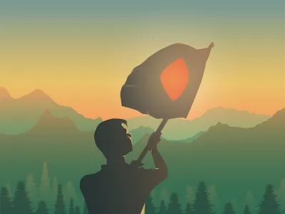 Freedom adobe illustrator design digital art flag freedom illustraion mountain vector art