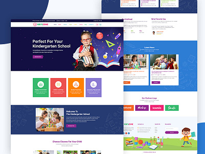 Kid's Zone -Kids, Kindergarten & Preschool web template academy children education institute kids kids care kids care home kids school kinder garden kindergarten nursery play school