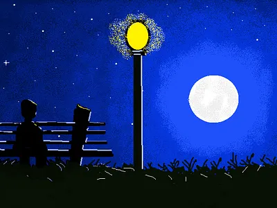 night_sight digitalart illustration moon nature painting