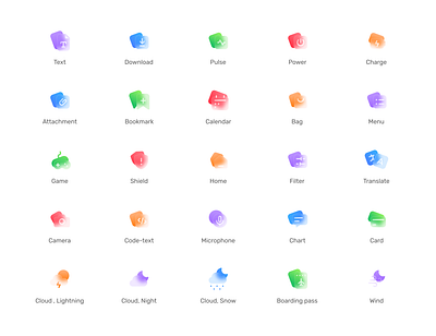 Icon Glass design flat glass glassmorphism icon icon design icon set icons menu ui vector