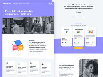 Concept UI cards colour flat homepage landing pricing ui design ux