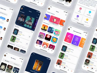e-Book App animation app app design category clean dashboard ui design ebook ebook design ebook layout home screen ios ios app minimal minimalist product product design prototype ui ux