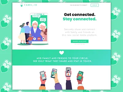 FAMIL.IO: Landing Page art dailyui dailyui 003 illustration logo page design typography ui uidesign vector webdesign
