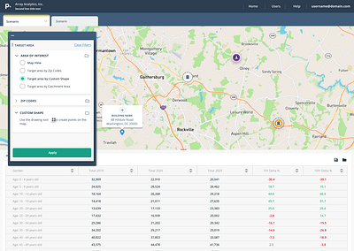 Map Data Filters Panel UI analysis analytics data filters gis map mapbox mapping panel ui ux