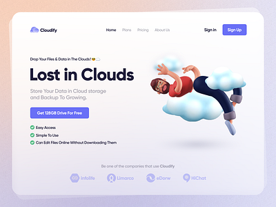 Cloudify - Cloud Storage & Backup Landing Page 3d cloud iran landing landingpage persian persian ui ui uidesign ux uxdesign web design webdesign website