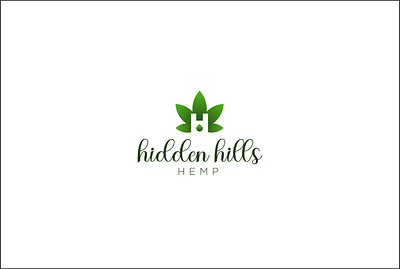 HIDDEN HILLS HEMP branding cbd cbd logo cbd oil cbdoil design flat hemp hemp logo hemp oil icon leaf leaf logo leaves logo minimal