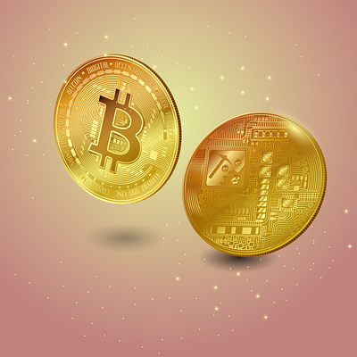 Bitcoin coin cryptocurrency illustration souvenir vector