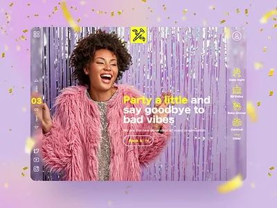 Wanna party? banner celebration dribbble event party ui ux design vibe web