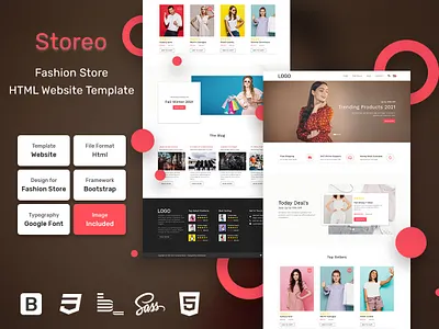 Storeo Fashion Store HTML Web Template bem fashion store homepage html sass store web website