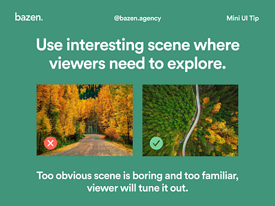 Mini UI Tip - Interesting scene bazen agency composite image composition design agency design tip design tips graphicdesign layout design layout exploration ui design webdesign