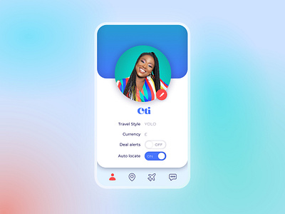 006 #DailyUI - Profile Screen - Travel App app design dailyui dailyuichallenge design digital design mobile ui neomorphic profile profile card sketch travel travel app typography ui uidesign user interface ux