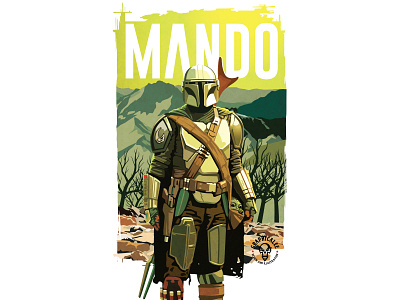 Mando Fan Art baby yoda graphic design illustraion mandalorian mando star wars vector vector art vector illustration yoda