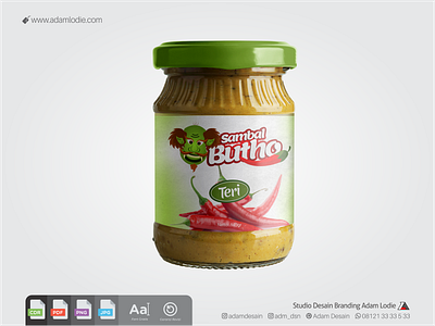 Desain Botol Sambal | Sauce Bottle Design branding corel draw design illustration indonesian food logo packaging packaging design vector