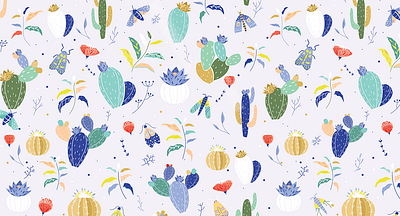 Wallpaper design glibett animals illustrated cactus colorful design illustraion illustration insect plant wallpaper