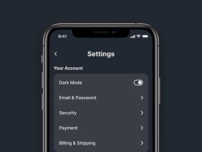 Dark Mode Settings dark mode settings user interface