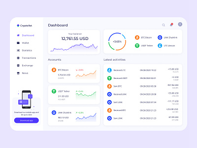 Cryptocurrency wallet bitcoin bitcoin exchange bitcoin wallet blockchain crypto crypto exchange crypto wallet cryptocurrency dashboad exchange finance finance dashboard fintech fintech app investing money ui ux web design webdesign