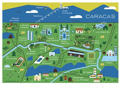 Caracas caracas illustration map venezuela