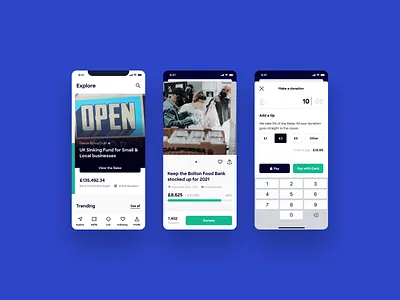 Social Charity Fundraising App UI app campaign charity fundraising raising