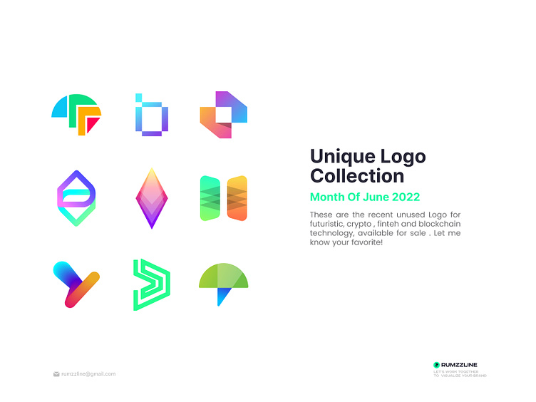 Unique Modern Minimalist Colorful Futuristic logo Collection