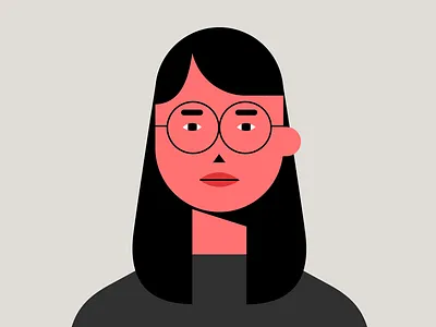 my portrait 2d character drawing face flat girl graphic design iconic illustration people illustration portrait