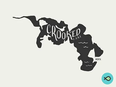 Crooked Lake for Lakes Supply Co apparel branding crooked lake fishing hand lettering illustration lake logo minnesota mn outdoors t shirt