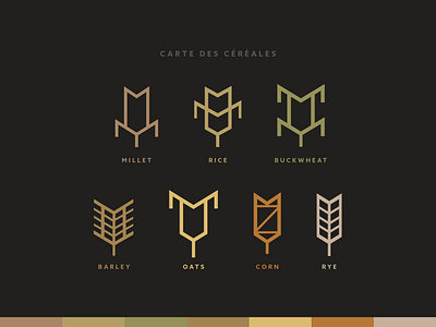 Carte des céréales adobe illustrator brand identity design flat geometric illustration illustrator minimal vector