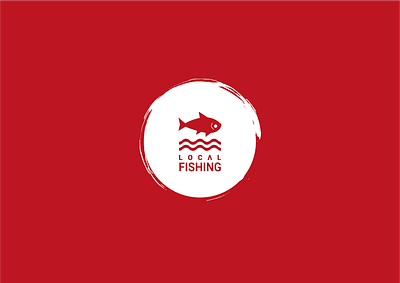 Local fishing brand identity illustration logo