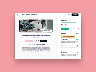 Charity Fundraising Web App Campaign Page campaign charity donations fundraising raise ui web web app