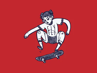 Fly clothing brand cool girl illustration skate skateboard skater skater girl