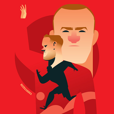 Wayne Rooney Retirement Day animation cartoon cartoon character character color design flat flat design illustration manchesterunited mascot waynerooney