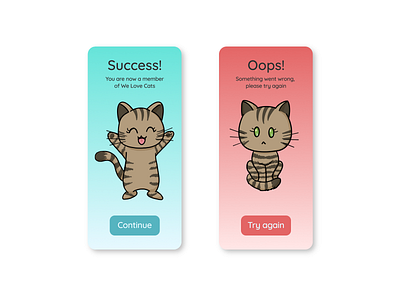 Daily UI 011 cartoon illustration cats dailyui dailyui 011 dailyuichallenge figma flashcard mobile ui ui