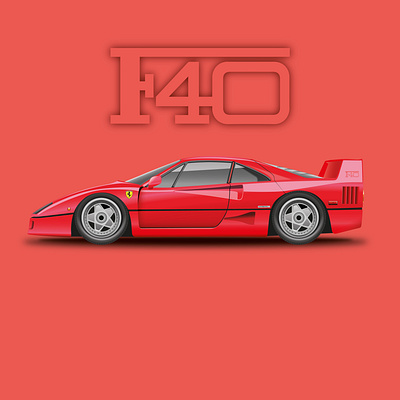 Ferrari F40 adobe illustrator artdecor creative durban graphicdesign illustration south africa vector vectorart