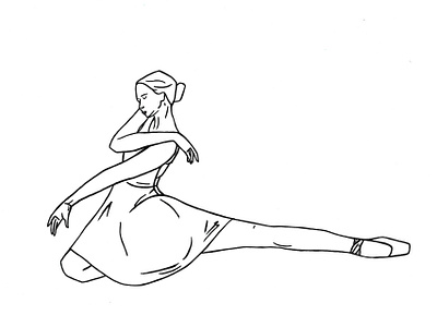 Ballerina Stretching ballet ballet pointe delicate design illustration lineart linedrawing logo