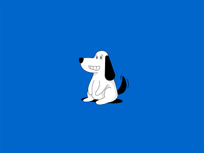 Cute dog art blue character concept design dog illustration minimal vector