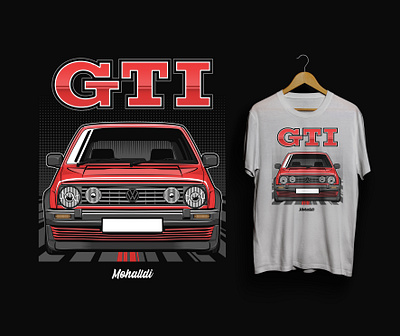 VW Golf MK2 GTI Classic Car Illustration automotive car car design car illustration car poster classic car design gti headlight illustration old car poster race sport sport car t shirt vector vehicle vw