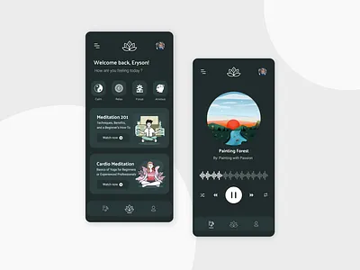 Meditation App app dark design maditation ui ux